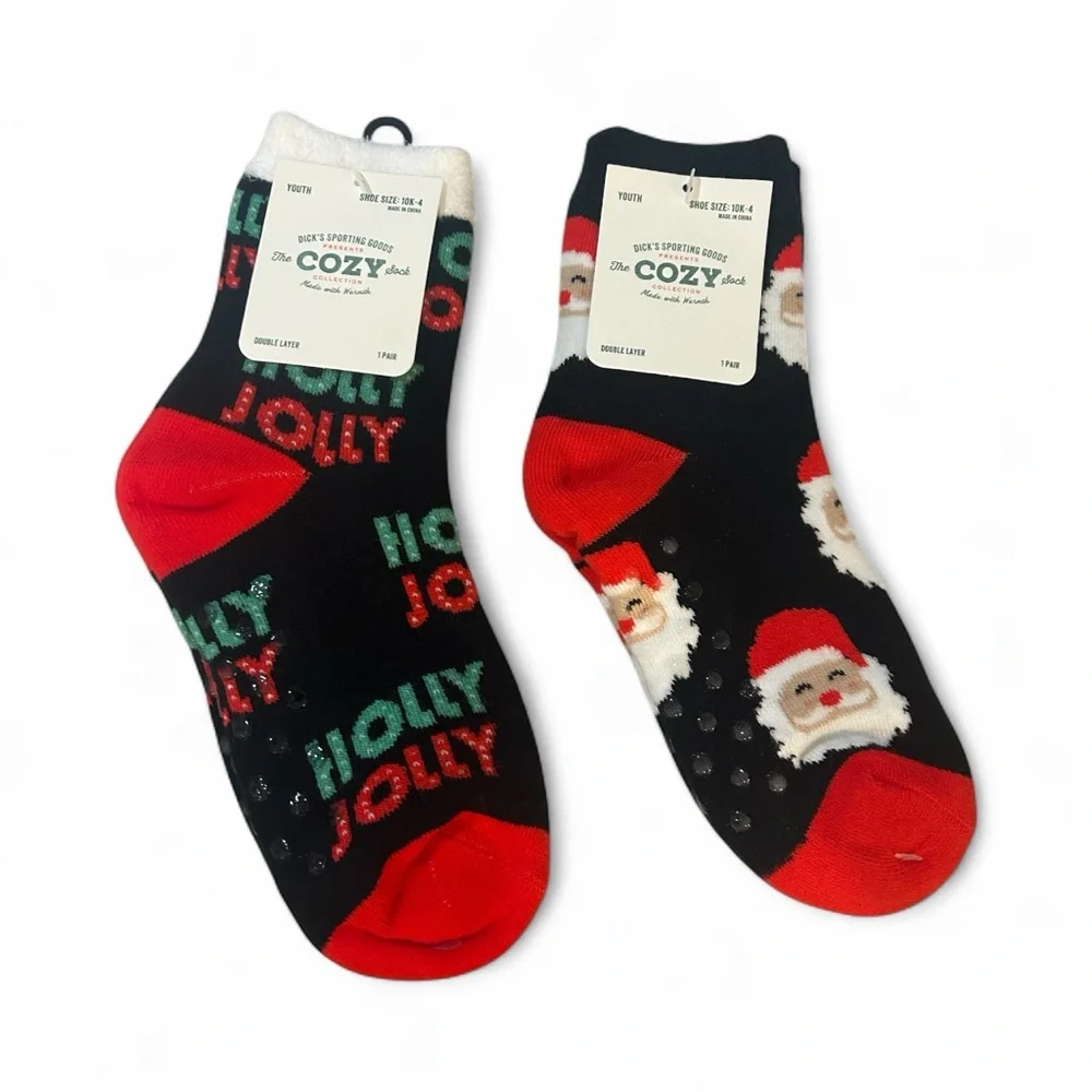 Festive Christmas Youth Socks - The COZY Sock Collection -‎ NWT - (2) Pair